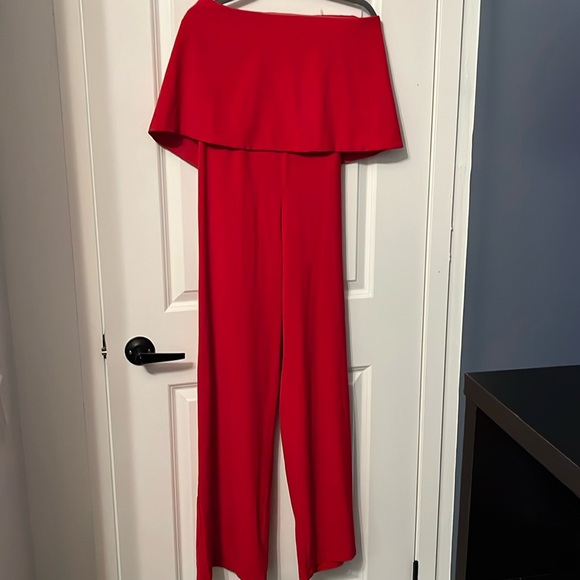 Red strapless jumpsuit - Picture 1 of 5